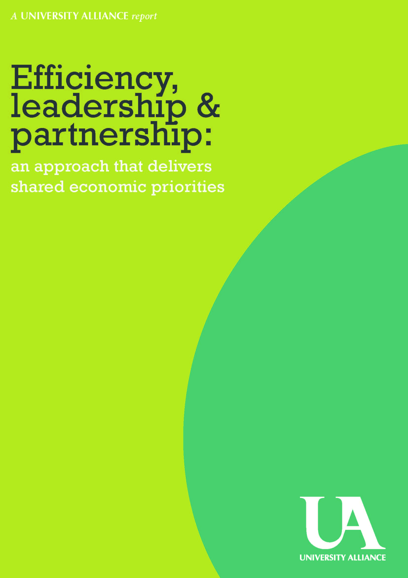 Pages from Efficiency, Leadership and Partnership cover