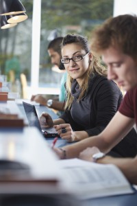 Students in library low res