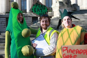 Second-year geology student Daniel Morris volunteered, along with many other UoP students, at a Feeding the 5,000 event organised by Portsmouth Food Partnership, for which volunteers prepared and served 5,000 meals using leftover supermarket produce in a bid to highlight global food waste.