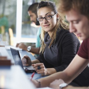 Students in library low res salford jpg