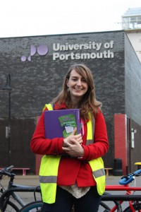 Student Alex Bracey volunteers on campus as part of ‘Student Watch’, a bike crime prevention initiative.