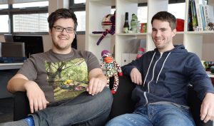 SockMonkey Studios are a DigitalCity company which design apps. They have recently celebrated their second year in business and moved into new offices on the top floor of Phoenix Building at Teesside University. Pictured (left) Bob Makin and Darren Cuthbert are the two founders of the company. 30/3/15