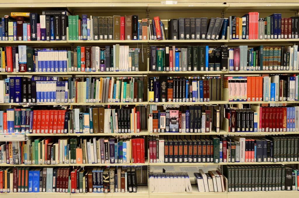 library shelves